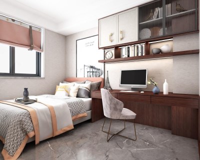 新中式次卧3D模型下载